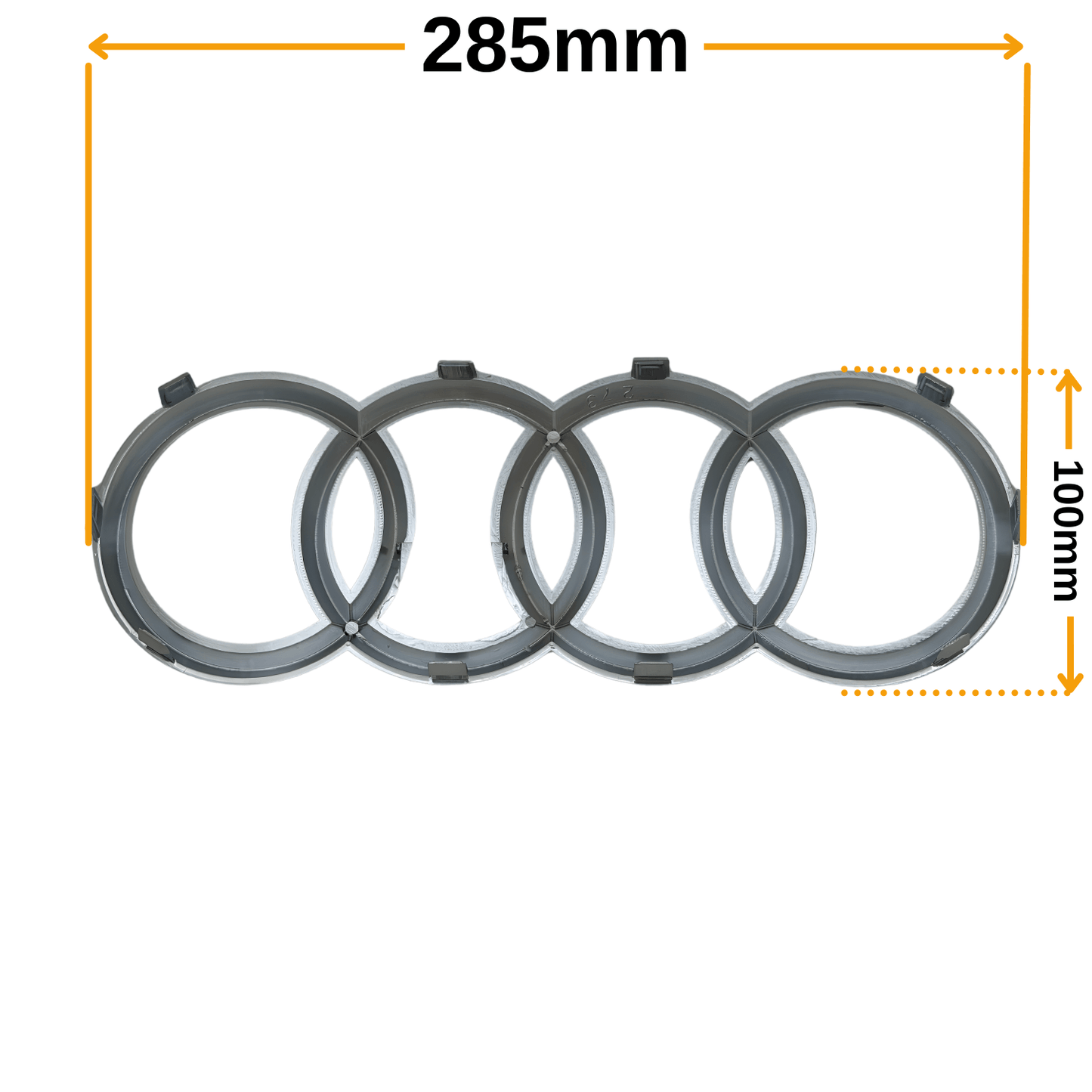Emblema Audi Fata Argintie (285mm)