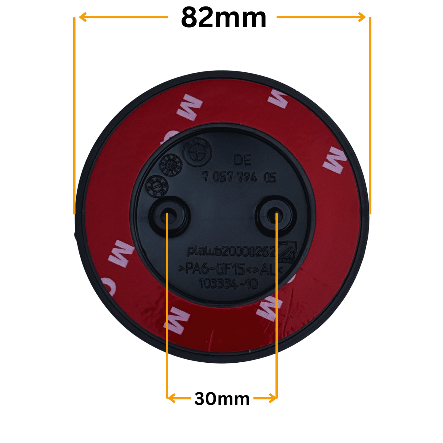 Emblema BMW Capota (82mm) - Negru cu Alb, 2 Gauri