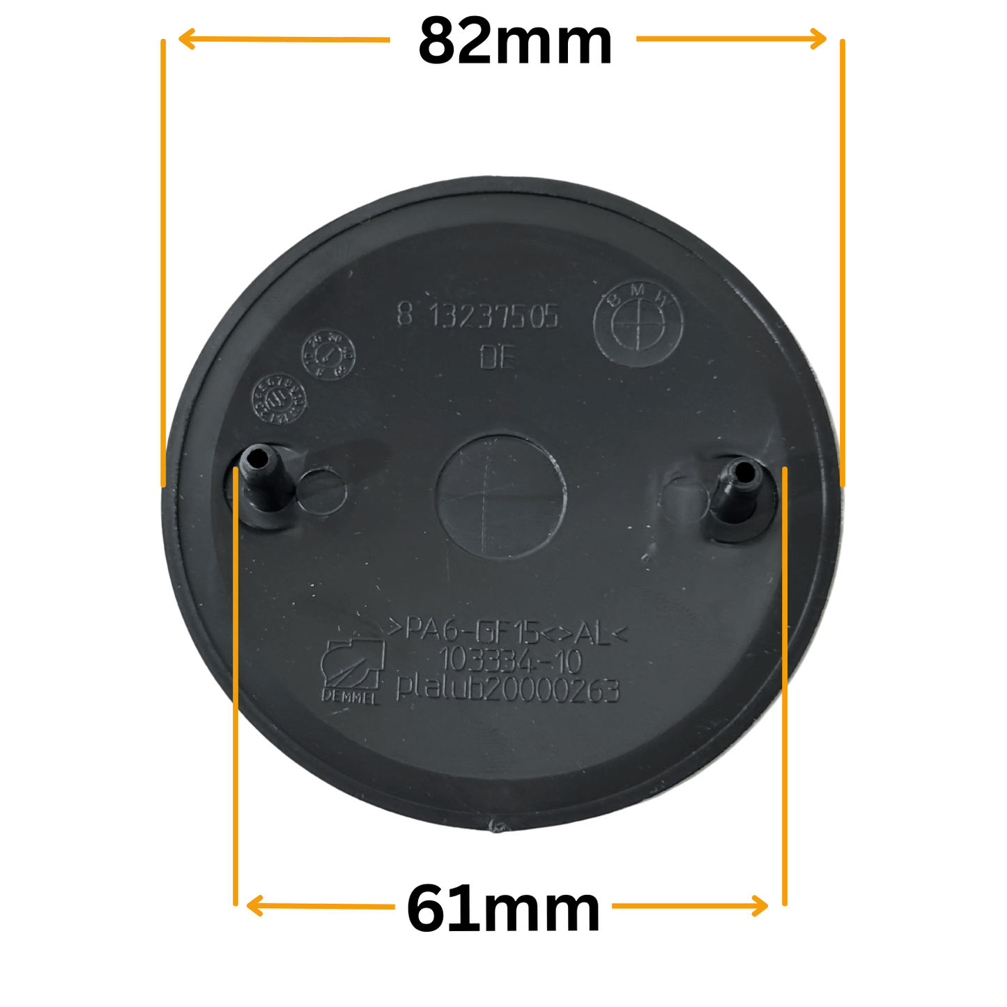 Emblema BMW Capota (82mm) - Negru cu Alb, 2 Pini