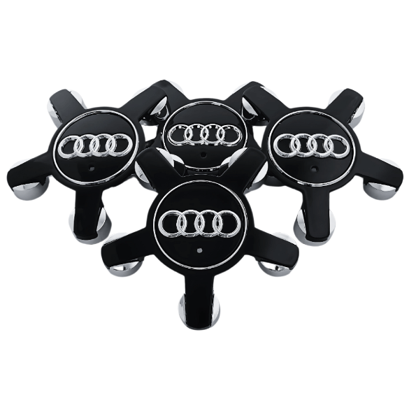 Set 4 Capace Jante Audi – 135mm, Negru, Tip Stea
