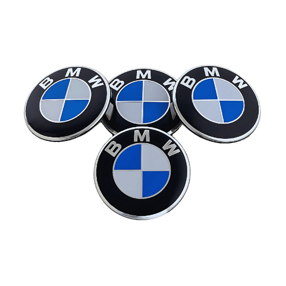 Set 4 Capace Jante BMW – 68mm, Albastru cu Alb