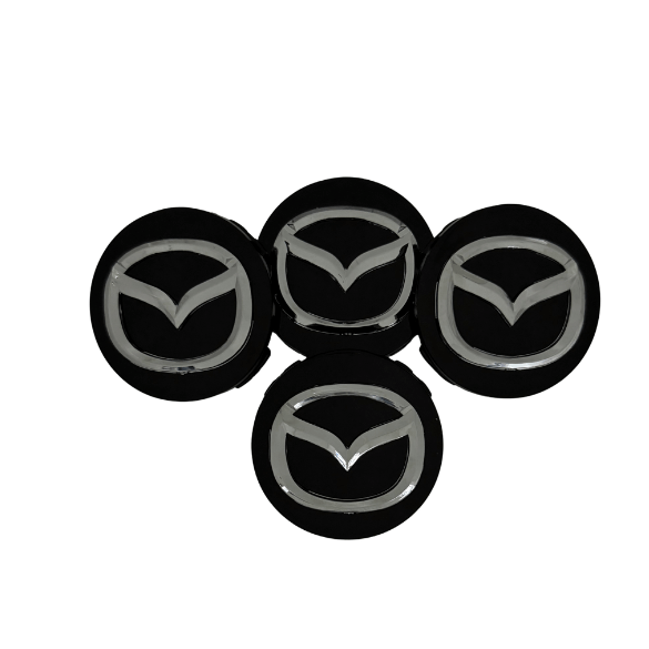 Set 4 Capace Jante Mazda – 56mm, Negru