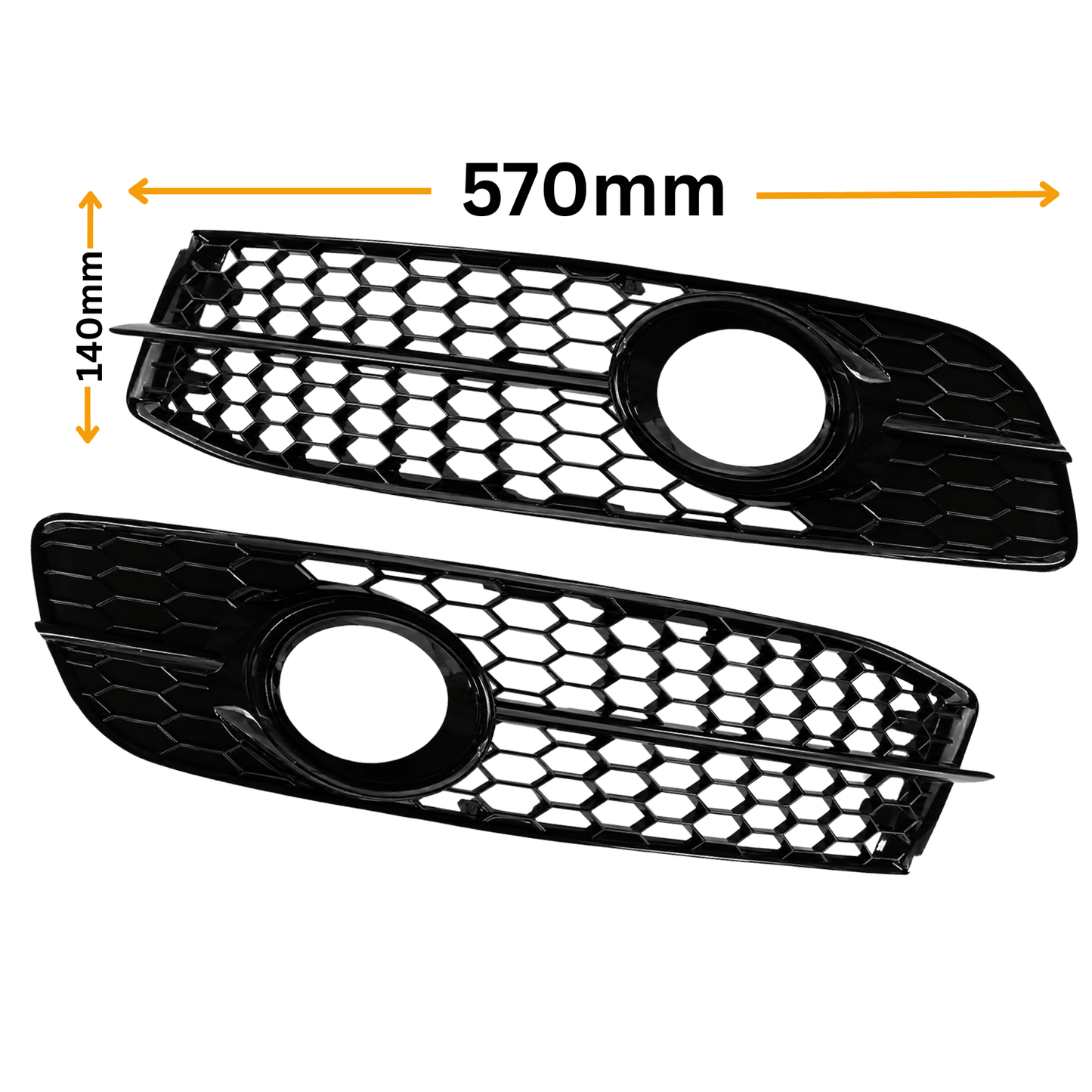 Set Grila Proiector Audi A6 C6 S-Line Tip Fagure, Negru Lucios