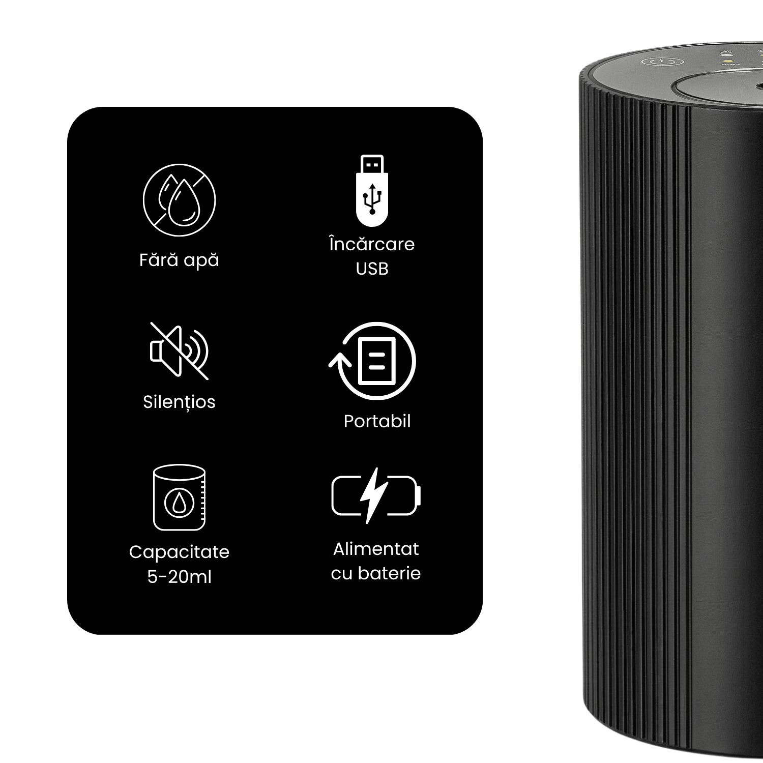Difuzor Parfum Auto Premium cu Uleiuri Esentiale si Lumini LED