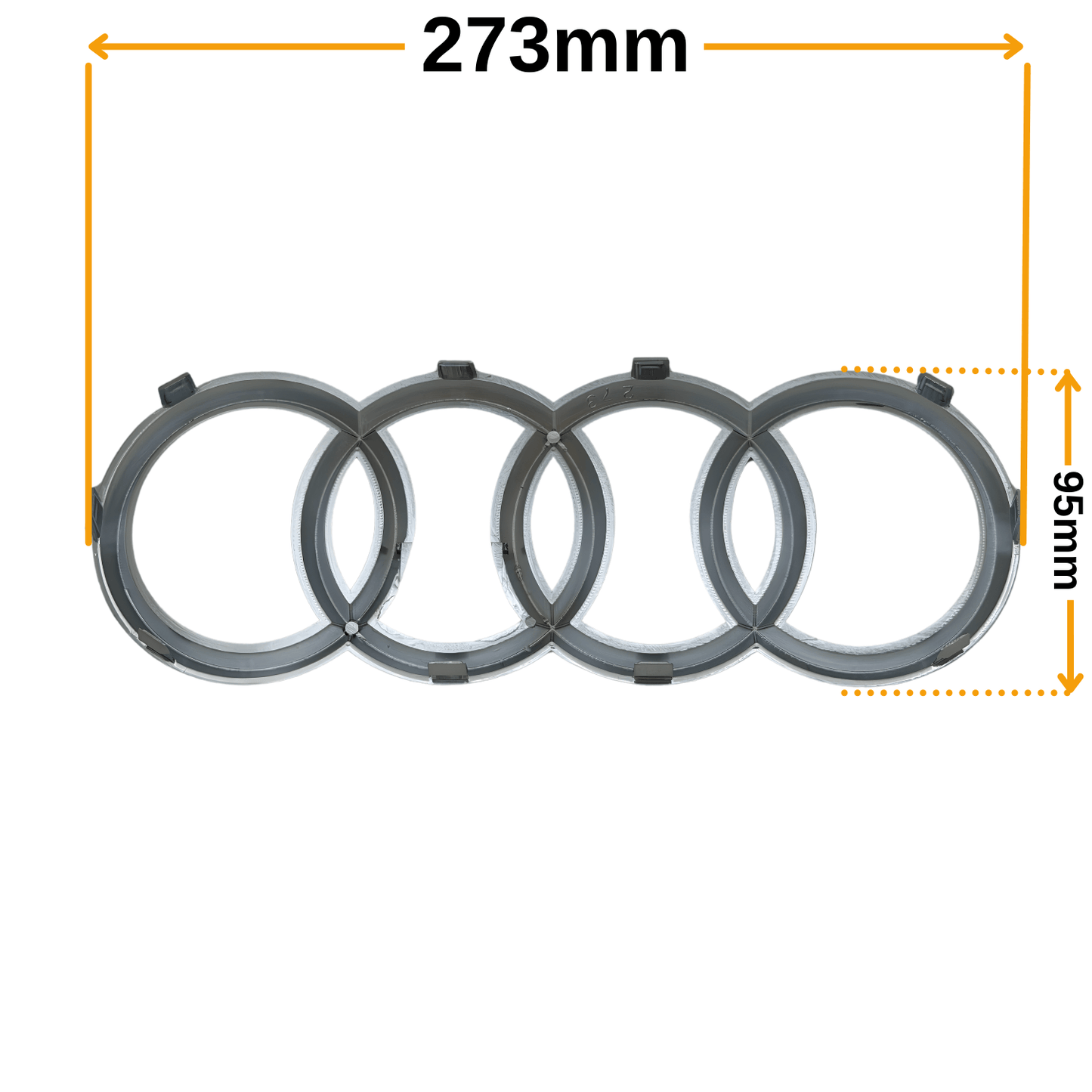 Emblema Audi Fata Argintie (273mm)