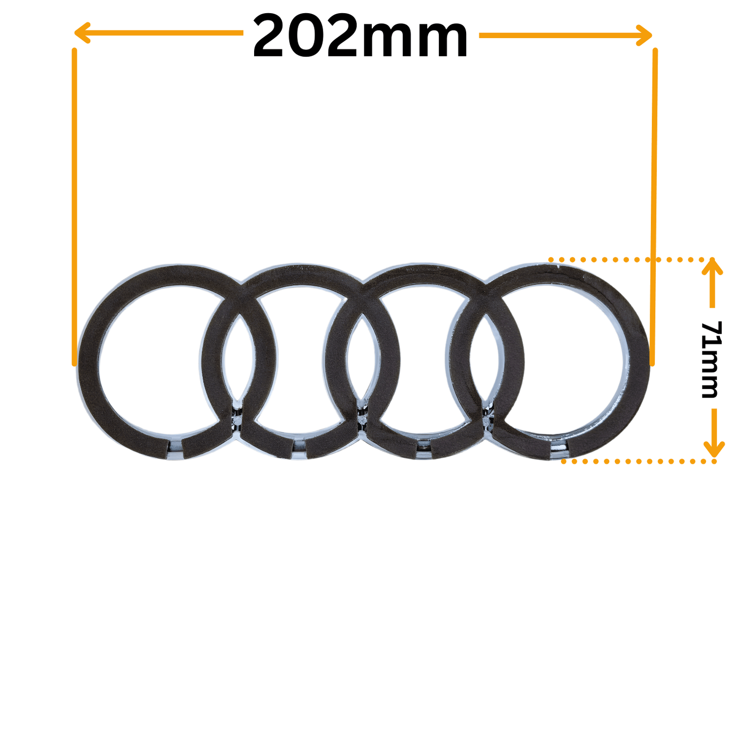 Emblema Audi Spate Argintie (202mm)