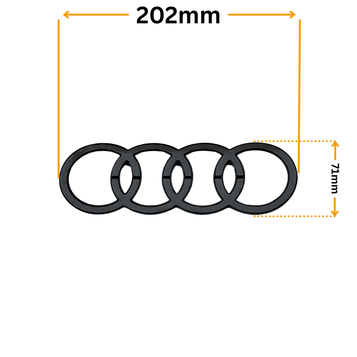 Emblema Audi Spate Neagra (202mm)