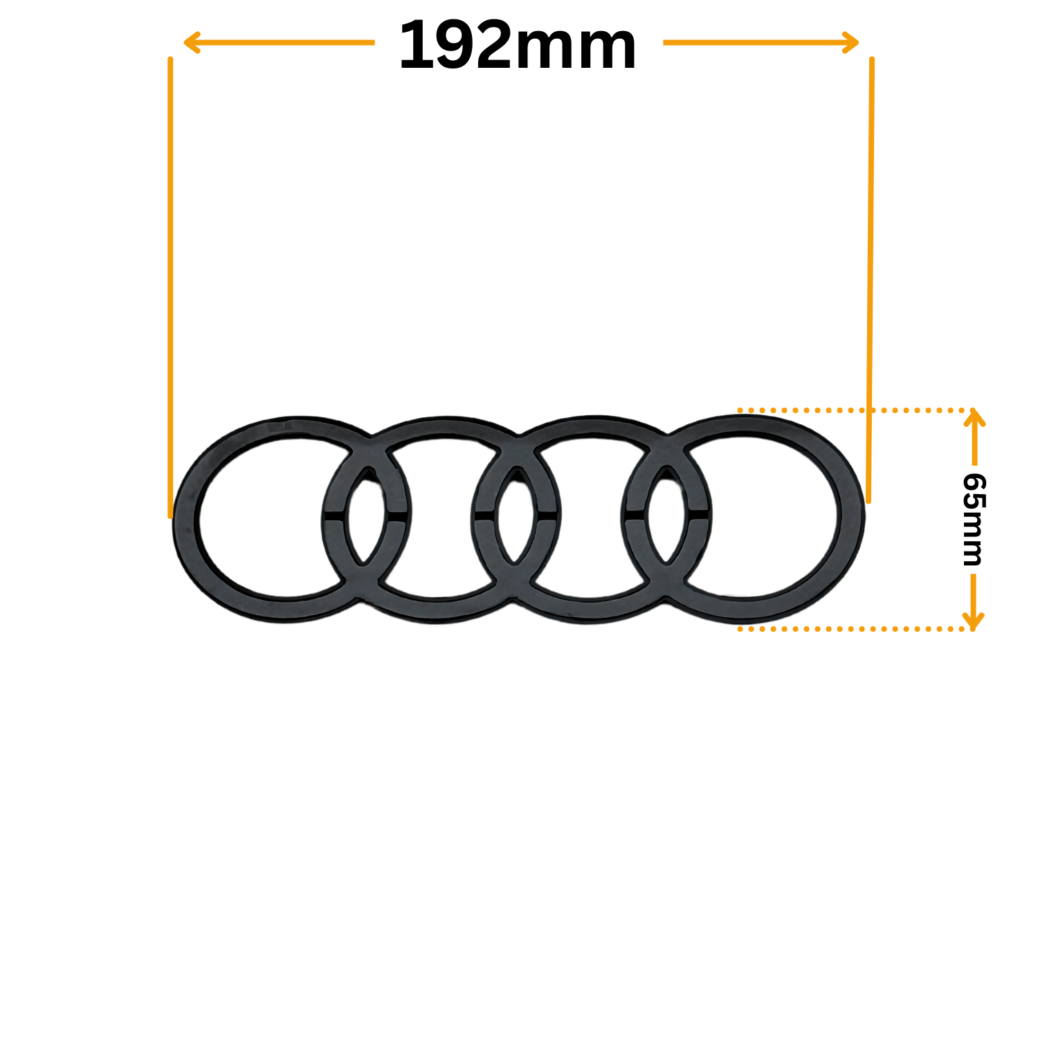 Emblema Audi Spate Neagra Curbata (192mm)