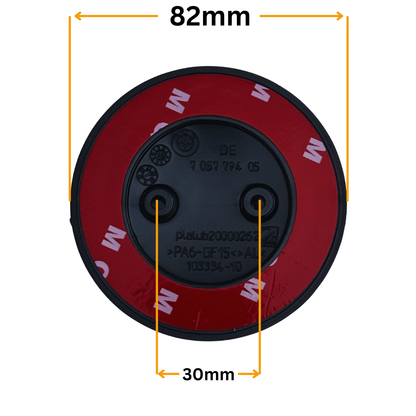 Emblema BMW Capota (82mm) - Negru cu Alb, 2 Gauri