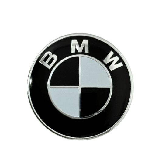 Emblema BMW Capota (82mm) - Negru cu Alb, 3 Gauri