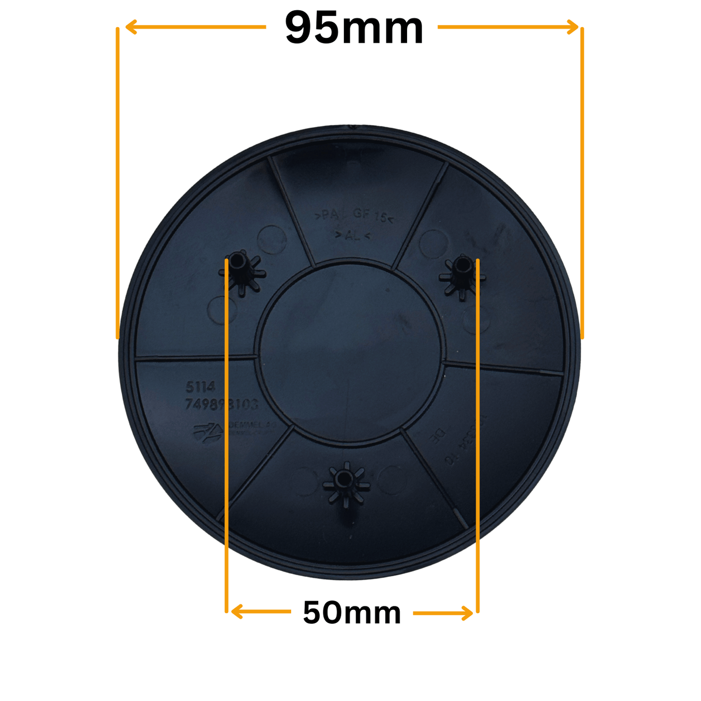 Emblema BMW Capota (95mm) - Negru cu Alb