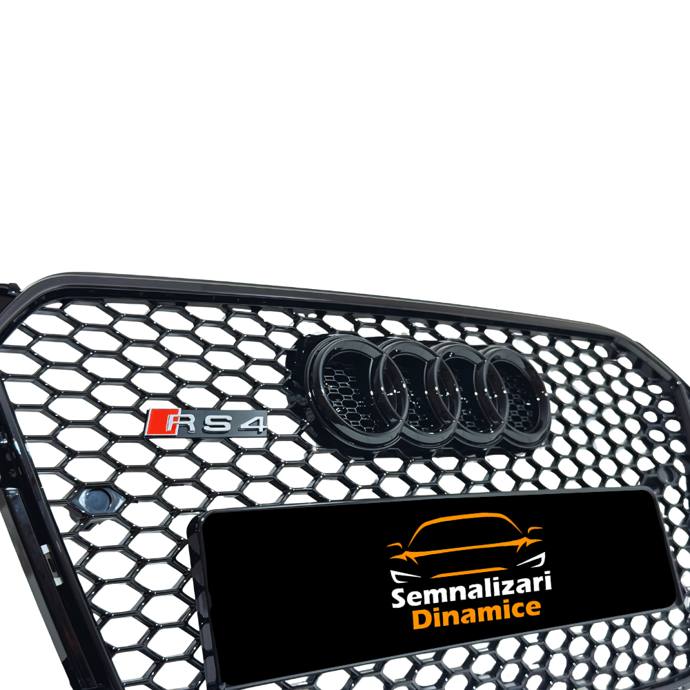 Grilă Centrală Audi A4/S4 B8.5 – RS4 Style, Negru Lucios