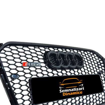 Grilă Centrală Audi A4/S4 B8.5 – RS4 Style, Negru Lucios