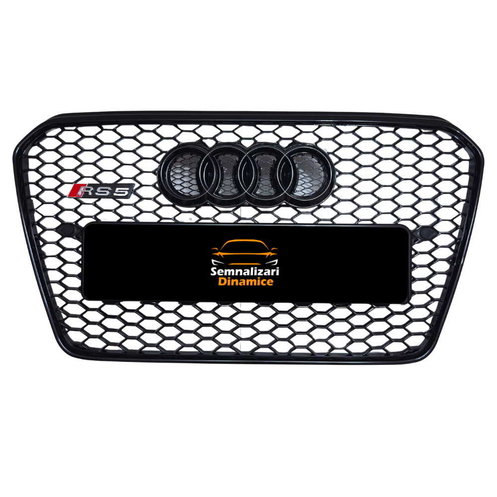 Grilă Centrală Audi A5/S5 B8.5 – RS5 Style, Negru Lucios