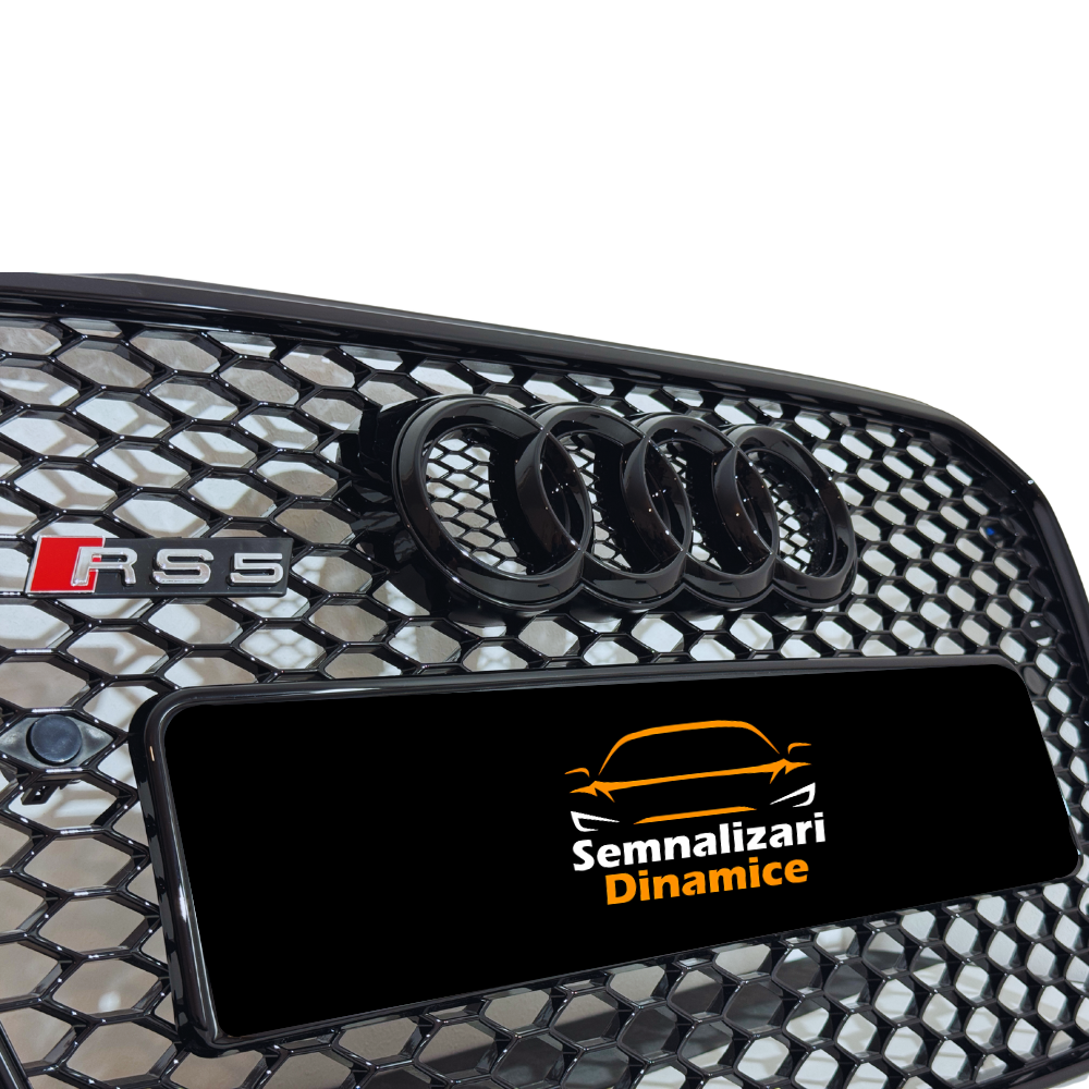 Grilă Centrală Audi A5/S5 B8.5 – RS5 Style, Negru Lucios