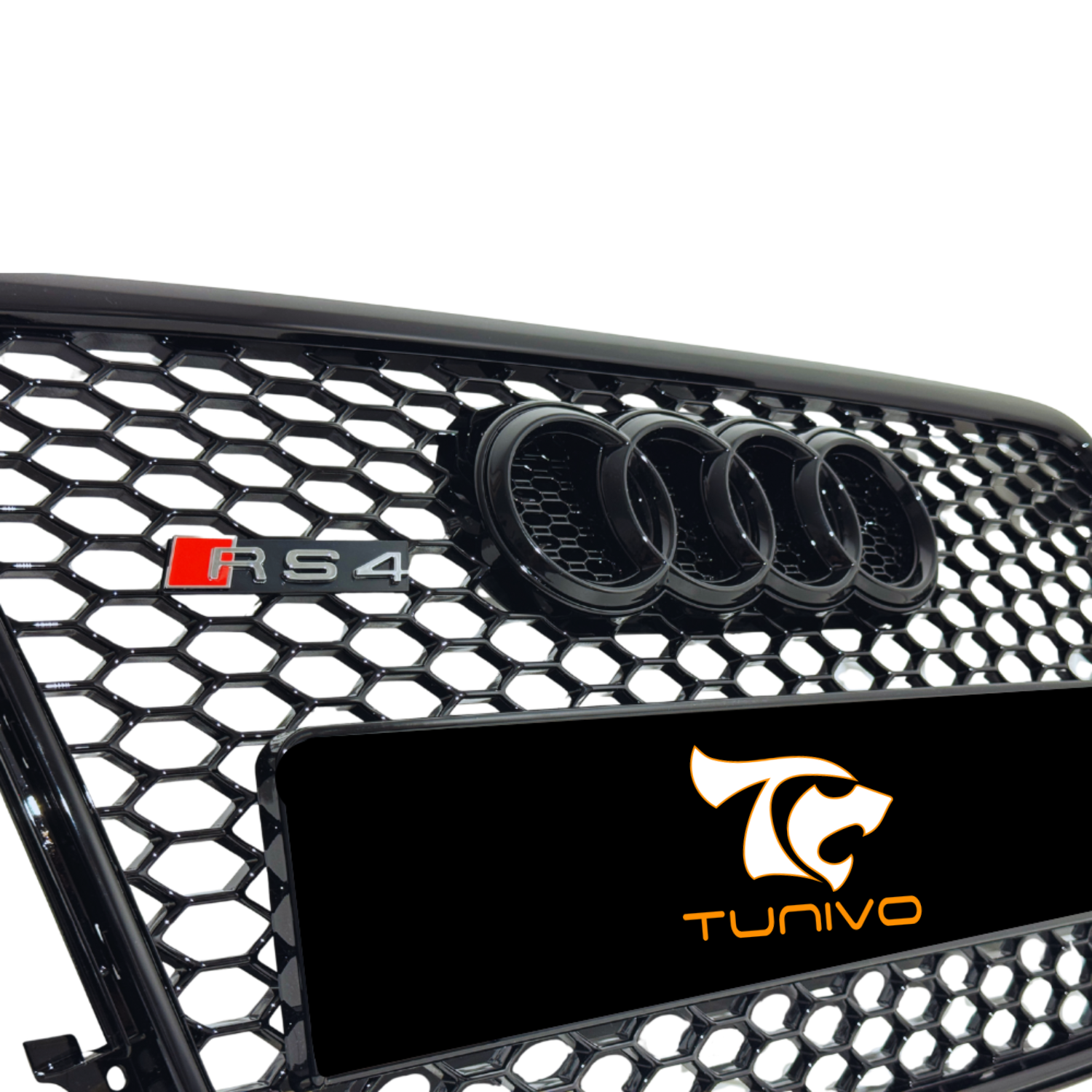Grila Fata Audi A4 B8 Tip Fagure, Negru Lucios