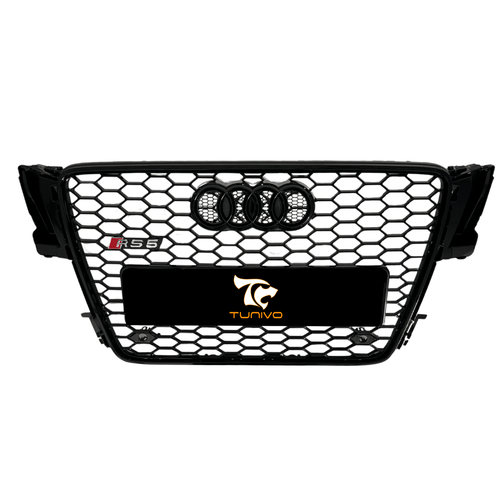 Grila Fata Audi A5 B8 Tip Fagure, Negru Lucios