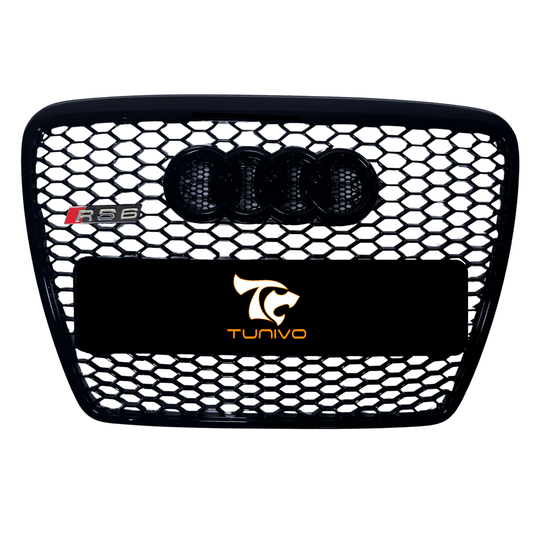 Grila Fata Audi A6 C6 Tip Fagure, Negru Lucios