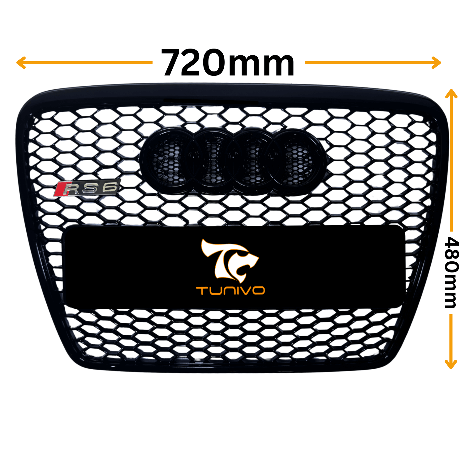 Grila Fata Audi A6 C6 Tip Fagure, Negru Lucios