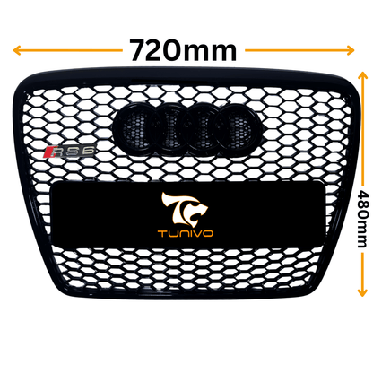 Grila Fata Audi A6 C6 Tip Fagure, Negru Lucios