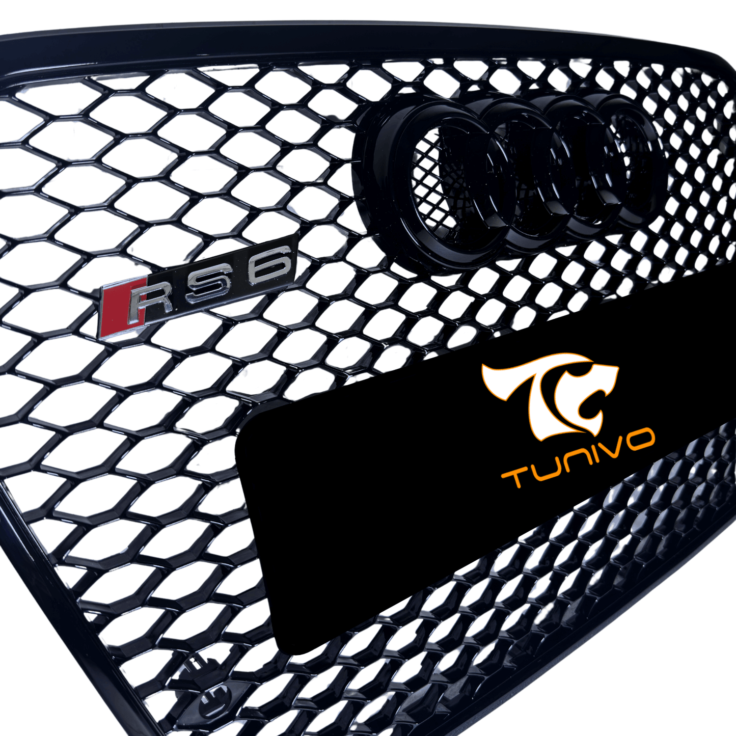 Grila Fata Audi A6 C7 Tip Fagure, Negru Lucios