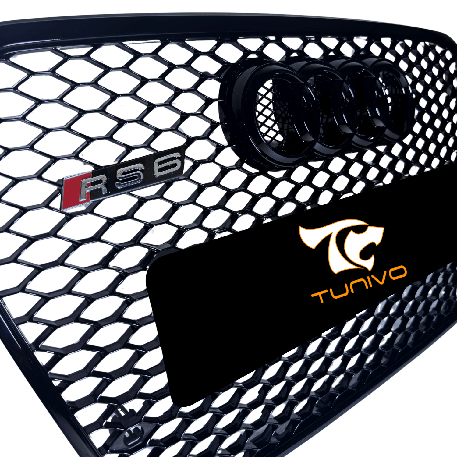 Grila Fata Audi A6 C7 Tip Fagure, Negru Lucios