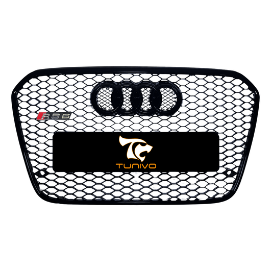 Grila Fata Audi A6 C7 Tip Fagure, Negru Lucios