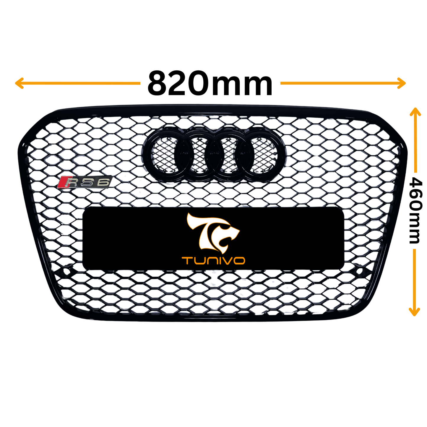 Grila Fata Audi A6 C7 Tip Fagure, Negru Lucios