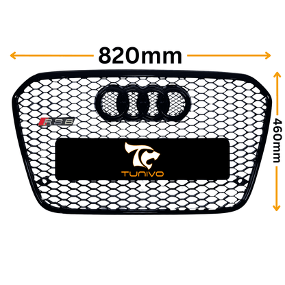 Grila Fata Audi A6 C7 Tip Fagure, Negru Lucios