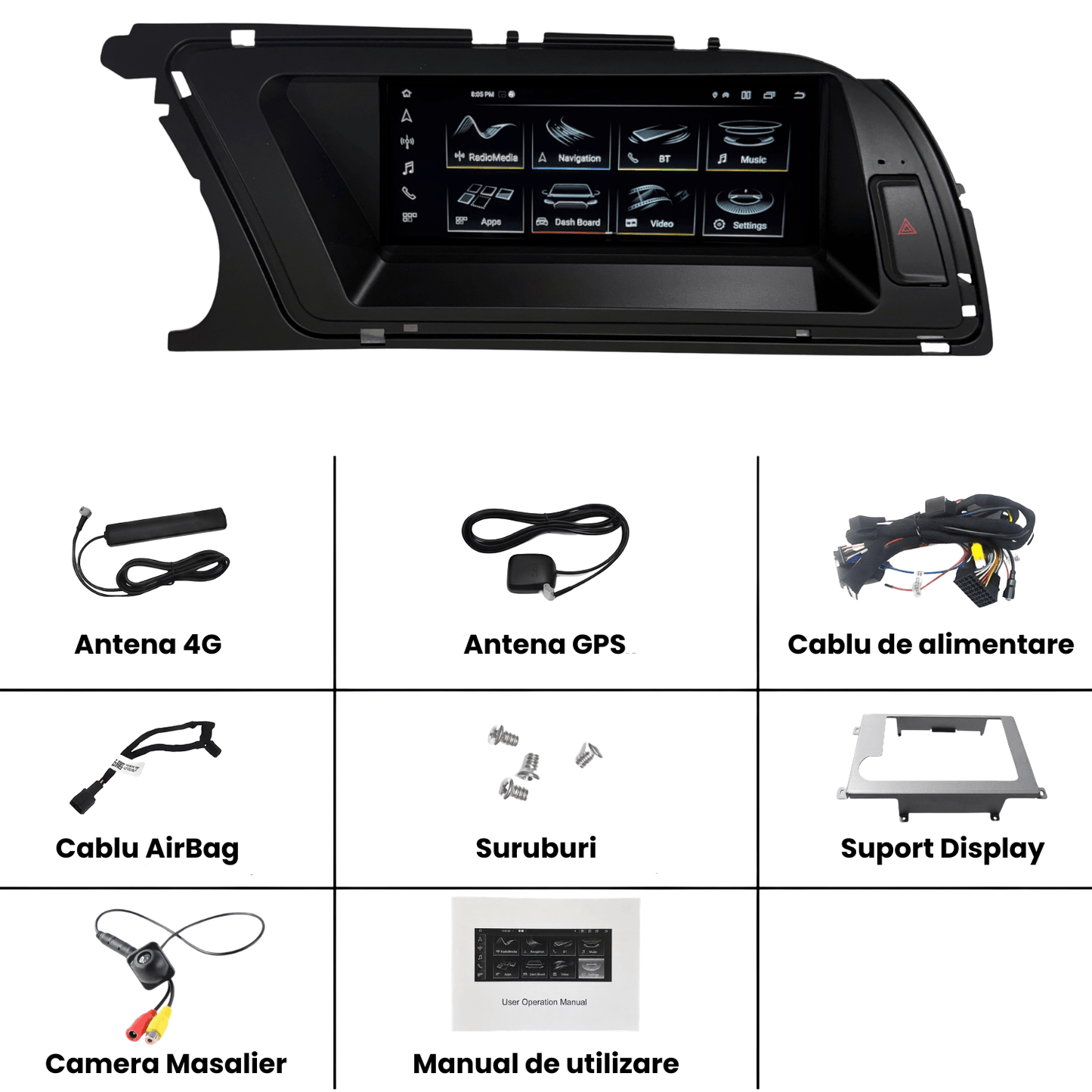 Navigatie Android Audi A4 B8.5, CarPlay & Android Auto Wireless, 8GB RAM, Concert/Symphony