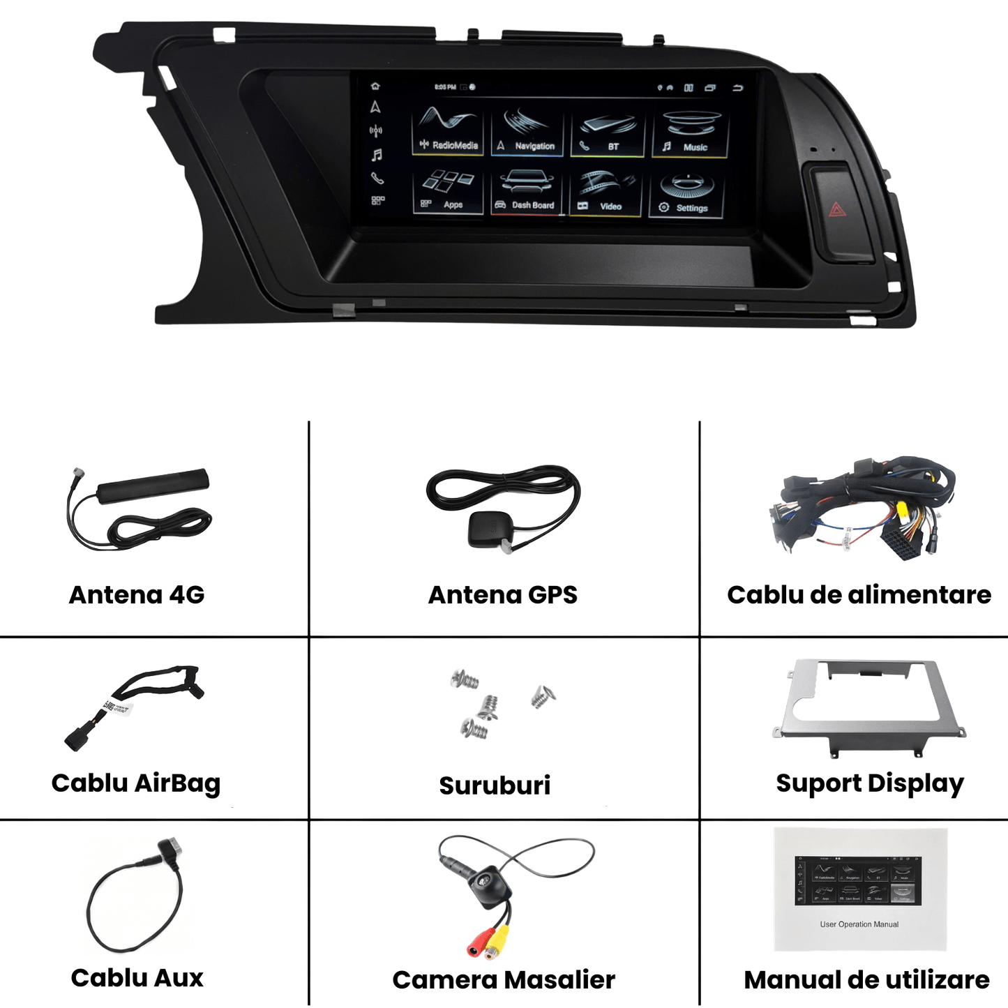Navigatie Android Audi A4 B8.5, CarPlay & Android Auto Wireless, 8GB RAM, Multimedia