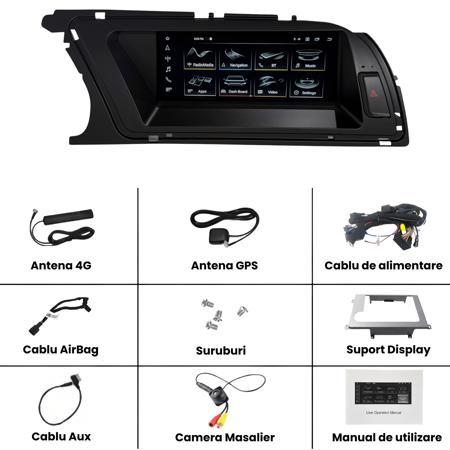 Navigatie Android Audi A4 B8.5, CarPlay & Android Auto Wireless, 8GB RAM, Multimedia