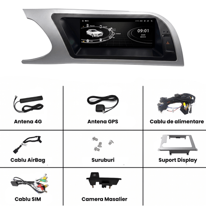 Navigatie Android Audi A4 B8, CarPlay & Android Auto Wireless, 4GB RAM, Multimedia