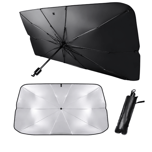 Parasolar Tip Umbrelă Auto pentru Parbriz, Pliabil, Protecție UV UPF50