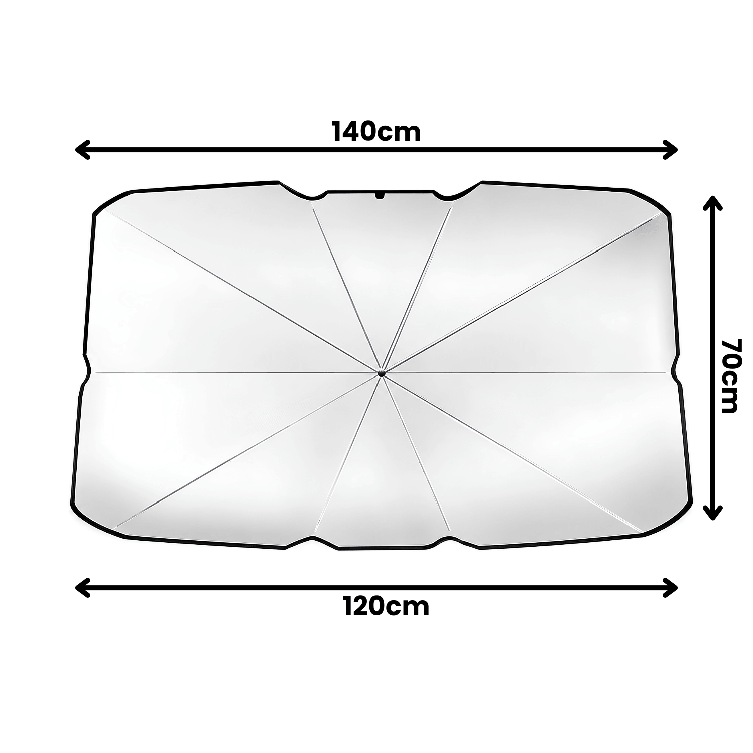 Parasolar Tip Umbrelă Auto pentru Parbriz, Pliabil, Protecție UV UPF50