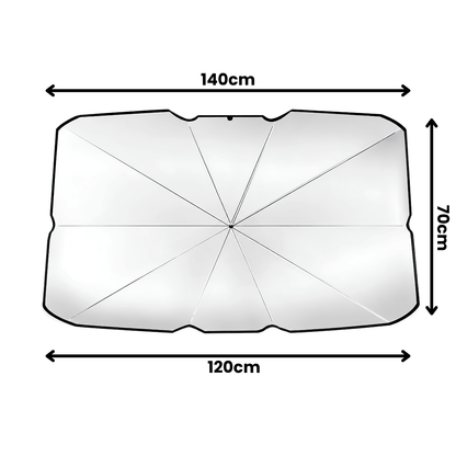Parasolar Tip Umbrelă Auto pentru Parbriz, Pliabil, Protecție UV UPF50