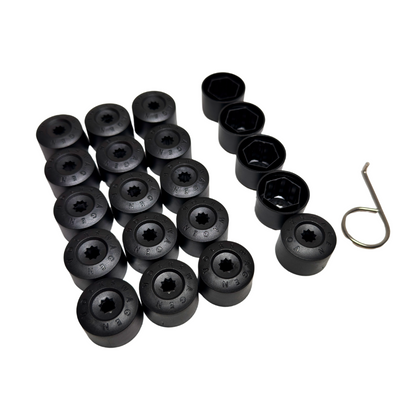 Set 20 Capace Prezoane Roți VW 17mm + Unealtă, Negru