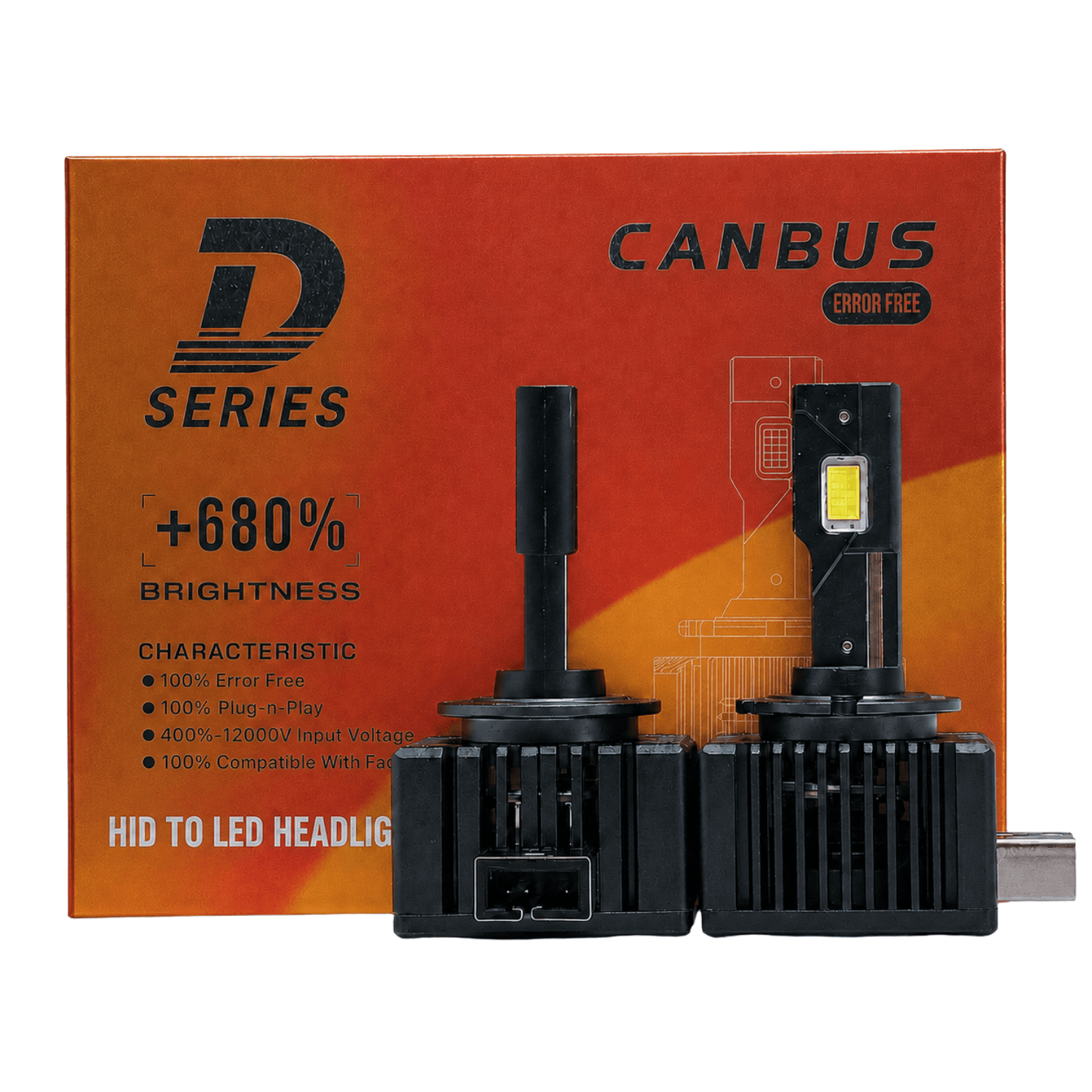 Set 2 Becuri D3S LED 6000K, CANBUS, Înlocuire Bec Xenon, 16000 lm