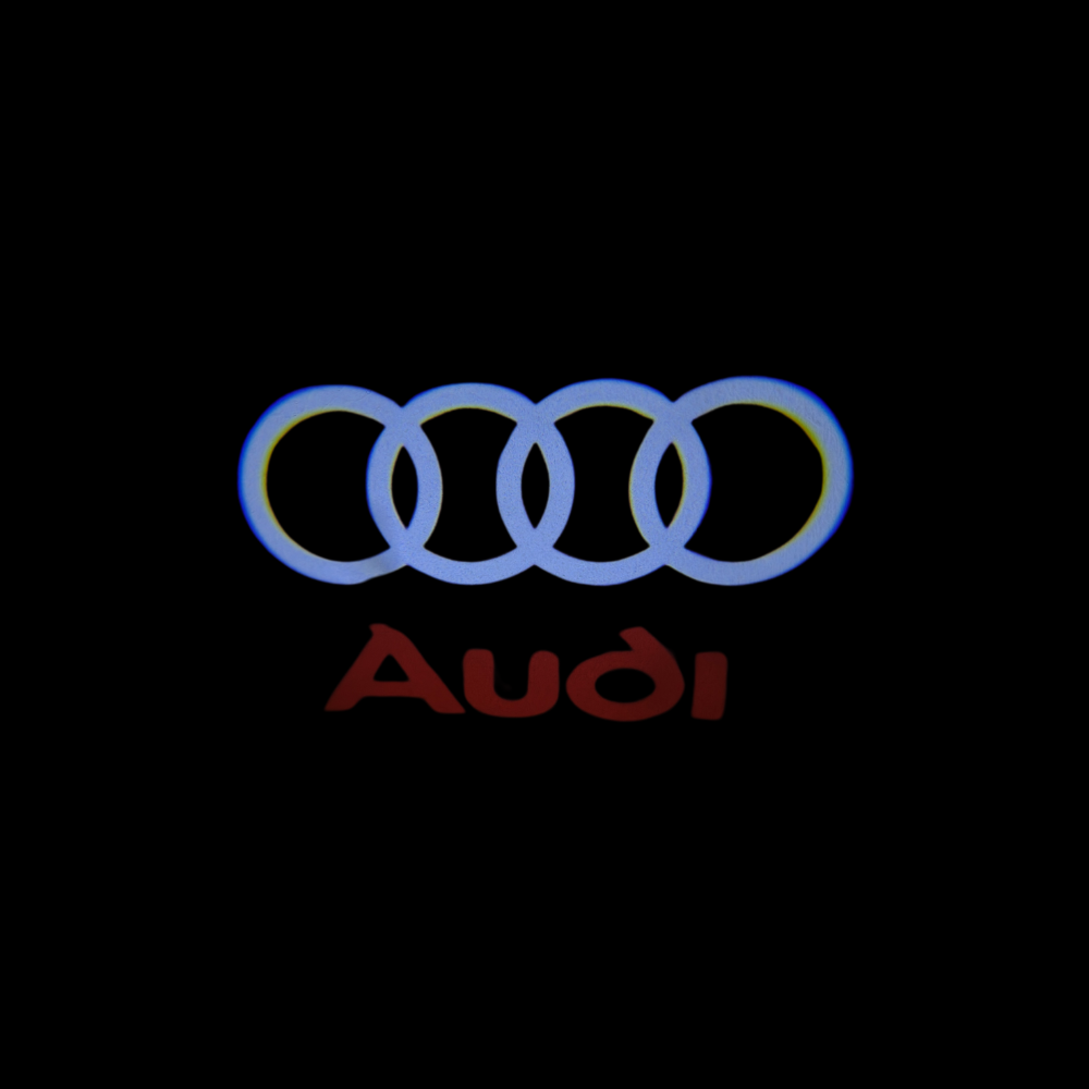 Set 2 Proiectoare Portiera LED Logo Audi Rosu A3, A4, A5, A6, A7, A8