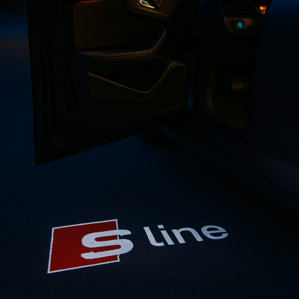 Set 2 Proiectoare Portiera LED Logo Audi S-Line A3, A4, A5, A6, A7, A8