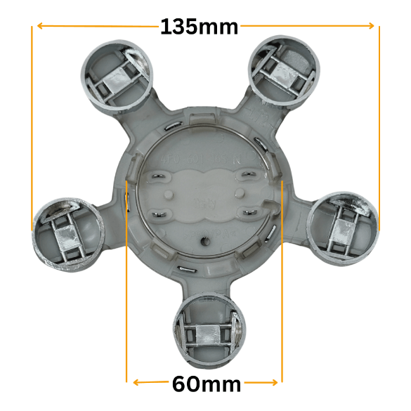 Set 4 Capace Jante Audi – 135mm, Gri, Tip Stea