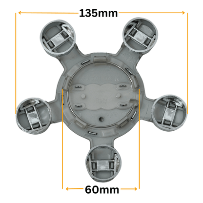 Set 4 Capace Jante Audi – 135mm, Gri, Tip Stea