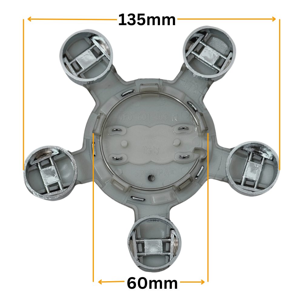Set 4 Capace Jante Audi – 135mm, Gri, Tip Stea