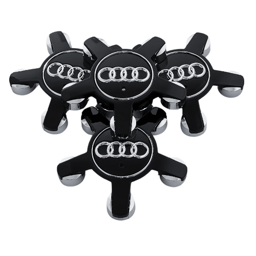 Set 4 Capace Jante Audi – 135mm, Negru, Tip Stea