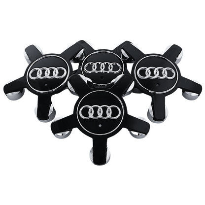 Set 4 Capace Jante Audi – 135mm, Negru, Tip Stea