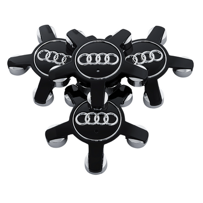 Set 4 Capace Jante Audi – 135mm, Negru, Tip Stea