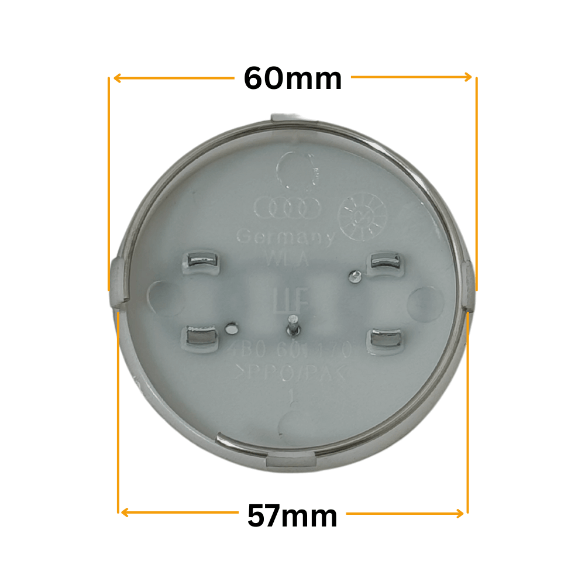 Set 4 Capace Jante Audi – 60mm, Gri