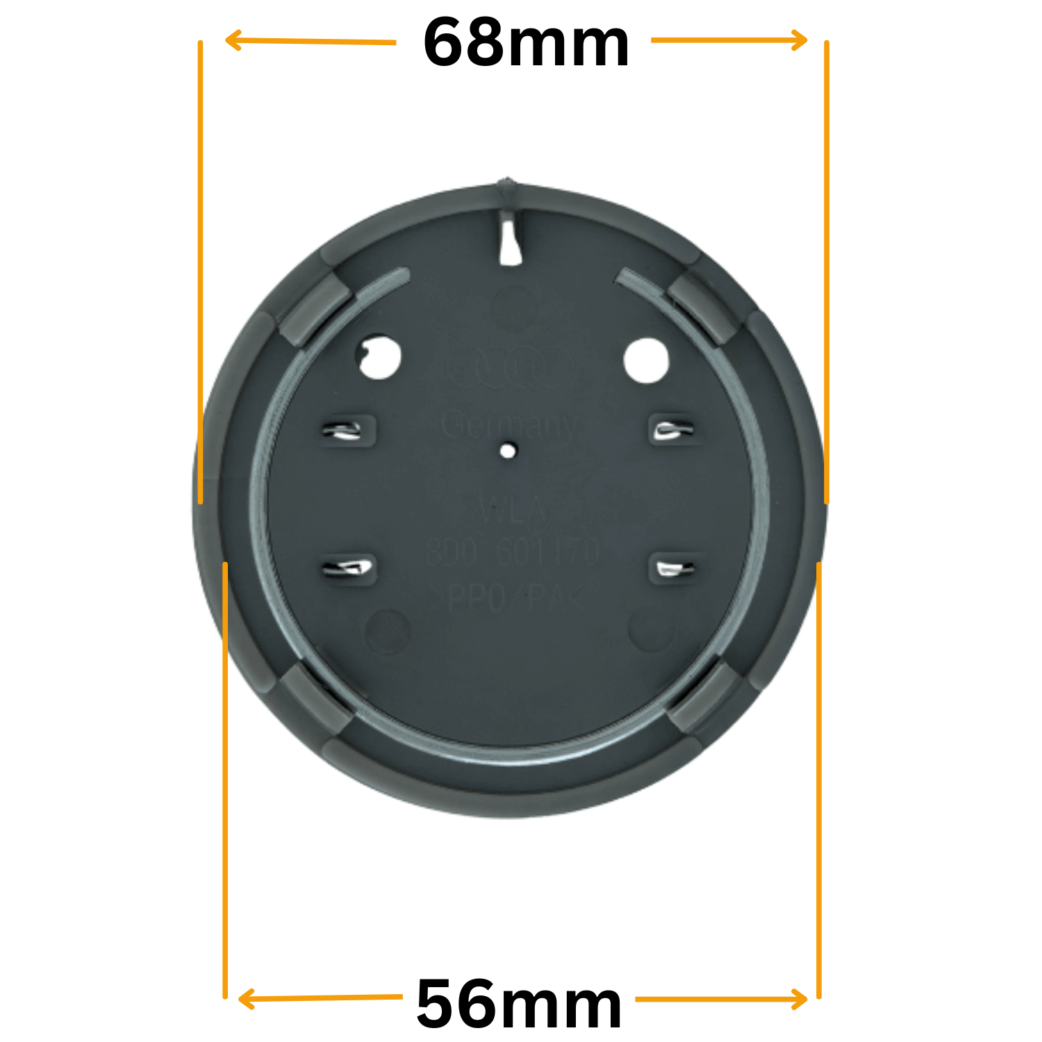 Set 4 Capace Jante Audi – 68mm, Gri