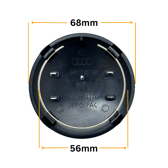 Set 4 Capace Jante Audi – 68mm, Negru