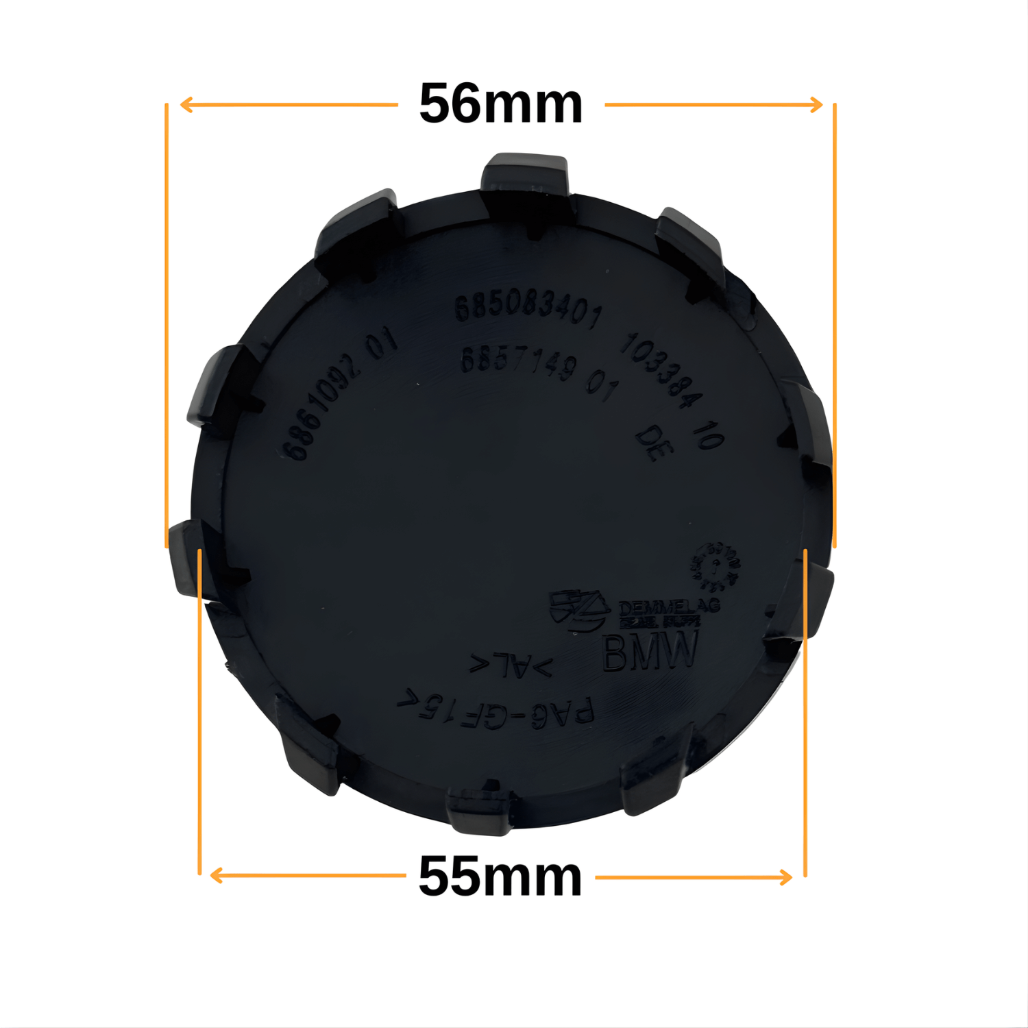 Set 4 Capace Jante BMW – 56mm, Negru cu Alb